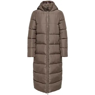 ONLY Steppmantel »ONLANNA X LONG HOOD PUFFER COAT OTW«, braun