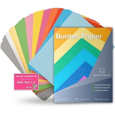 120x Buntes Papier A4 120 g/m2 - Bastelpapier bunt - Buntpapier - Druckerpapier zum Basteln & Gestalten - Tonpapier & Tonkarton