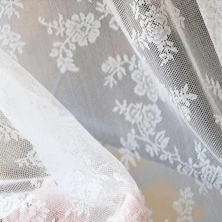 GarveeHome Elegante Bestickte Spitzen Gardine Transparenter Voile Tüll Vorhang Im Europäischen Stil Boho Vintage Dekor Lichtdurchlässig Für Wohnzimmer Oder Schlafzimmer Für Fenster Mit