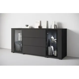 INOSIGN »modernes Design mit Glaseinsätzen und 3 Schubladen, Breite 150 cm« 1 Stk. tlg. Grifflose Fronten mit Push-to-Open, höhenverstellbare Einlegeböden