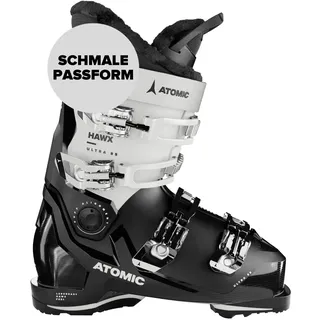 Atomic HAWX ULTRA 85 W GW Skischuhe - 26/26.5 - Damen-Skischuh in Schwarz / Weiß - Boots mit 3D Knöchel & Ferse für anatomische Passform - Schmale Skistiefel mit 98 mm Passform