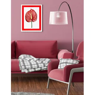 queence Bild mit Rahmen »Blüte, rot, Stempel« Blumen   Blumenbilder 1 Stk. tlg. Poster mit buntem Acrylglas Passepartout, rot