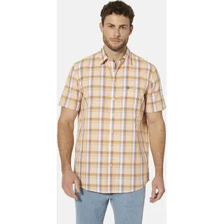 Kurzarmhemd BABISTA "Kurzarmhemd VARLAN", Herren, Gr. 4XL, weit, orange (orange kariert), Obermaterial: 100% Baumwolle CO., Hemden Kurzarmhemd