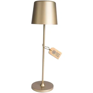A.S. Création LED Tischleuchte inkl. Aufladekabel in Gold aus Metall und Kunststoff - Tischlampe Kabellos Warmweiß Dimmbar DD129458 - Verwendung im Innenbereich - 10cm (B) x 37cm (H)