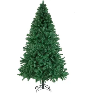 Tectake tectake® Weihnachtsbaum , künstlich in Grün, mit dichten Nadeln, formbar mit viel Volumen, pulverbeschichteter Metallständer Kunststoffkappen