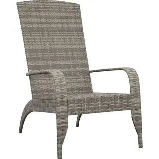 vidaXL Adirondack-Gartenstuhl Grau Poly Rattan - Grau
