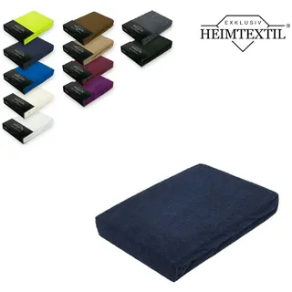 EXKLUSIV HEIMTEXTIL Spannbettlaken Frottee 140 x 200 cm Navyblau 80% Baumwolle - 20% Polyester