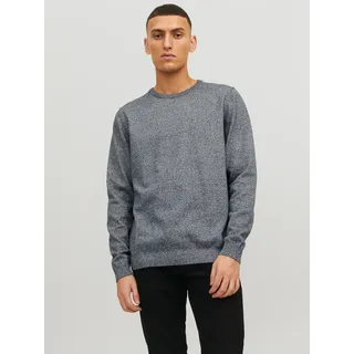 Jack & Jones Rundhalspullover »JJEBASIC mit Rundhals, ideal für Job und Freizeit« unifarben, modisch, slim fit, Baumwolle, Rundhals, blau