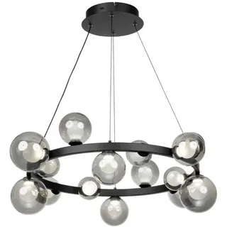 Dieter Knoll Led-Hängeleuchte , Schwarzbraun , Metall, Glas , Uni , rund , 150 cm , RoHS, Ce , 3 Helligkeitsstufen, mit Schalter, Farbtemperaturwechsler , Lampen & Leuchten, Innenbeleuchtung, Hängeleuchten, Pendelleuchten