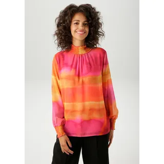Aniston CASUAL Chiffonbluse im farbenfrohen Batik-Dessin - jedes Teil ein Unikat - NEUE KOLLEKTION, orange