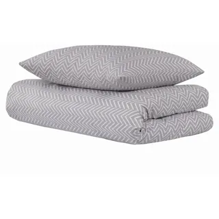 SCHIESSER Uncover by Schiesser Bettwäscheset Grebur | 2-teilig | 135 x 200 cm | Hellgrau