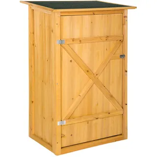 Tectake Gartenschrank mit Flachdach 75 x 56 x 118 cm Braun