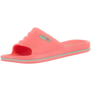 Brandsseller Damen Badepantolette Badeschuhe Badeschlappen Badelatschen Strandschuhe - Uni mit seitlichem Streifen an der Sohle