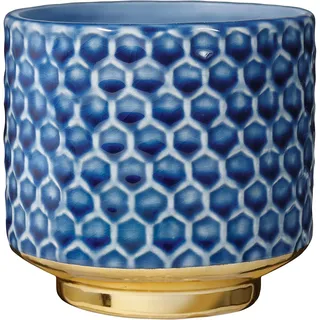 Bloomingville Blumentopf Home - Dekorative Blumentöpfe für den Innenbereich, Retro-Stil, kreativ, S (10 cm Ø), Blau, Keramik