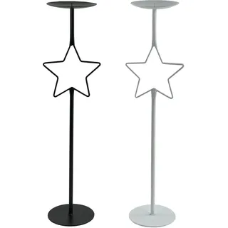 Boltze Stern-Kerzenleuchter Guila Klein 14 cm x 12 cm x 54,5 cm Schwarz