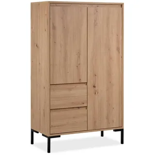 Homestyle4u Highboard 81 x 139 x 40 cm Eiche Braun / Schwarz