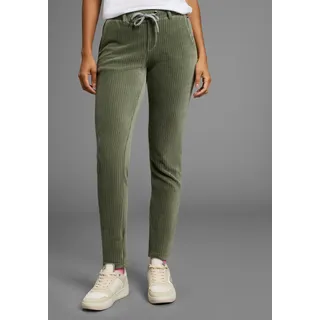 Jogger Pants KANGAROOS, Damen, Gr. 36, N-Gr, grün (salbeigrün), Jersey, Obermaterial: 75% Baumwolle, 22% Polyester, 3% Elasthan, loose fit knöchellang, Hosen Jogger Pants, in Cord-Optik mit elastischem Bund