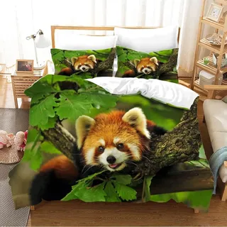 Red Panda Kinderbettwäsche Set 135 x 200 cm Mikrofaser