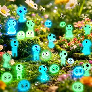 Liekadijiae 40 Stück Leuchtende Gartendeko Figuren Elfen | Baum Elfen Puppe,Waldgeister Gartendeko,Mini Kunstharz Prinzessin Figuren für Garten Topfpflanze,Schlafzimmer Halloween deko