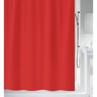 Spirella Duschvorhang - Anti-Bakteriell, waschbar, wasserdicht - Polyester, „Primo “ 180x180cm Rot