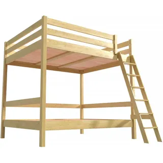 Etagenbett 2-Sitzer 140x200 für Erwachsene Treppe Holz Sylvia - Honig
