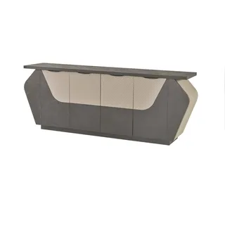 Arbeitszimmer Sideboard Aktenschrank Grau Zweifarbig Stauraum Modern - Grau