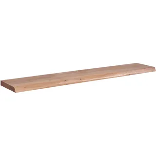 Mid.you Wandregal , Akaziefarben , Holz , Akazie , massiv , 140x4x26 cm , hängend, handgemacht , Holzmöbel, Holzregale, Wandregale Holz