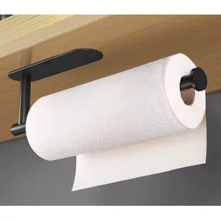 Küchenrollenhalter ohne Bohren,Papierrollenhalter Selbstklebend Praktisch Rollenhalter unter dem Schrank,Küchenrolle Halterung Küche,Kitchen Roll Holder no Drilling,Haushaltsrollenhalter Wand Schwarz