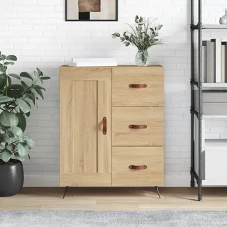 Sideboard Sonoma-Eiche 69,5x34x90 cm Holzwerkstoff - Rot