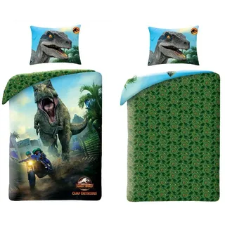 Jurassic World Grün 140 x 200 cm + 60 x 70 cm