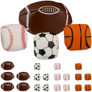 Relaxdays 24xJONGLIERBÄLLE , Textil, Keramik, Kunststoff , 5x5 cm , Freizeit & Co, Sport & Fitness