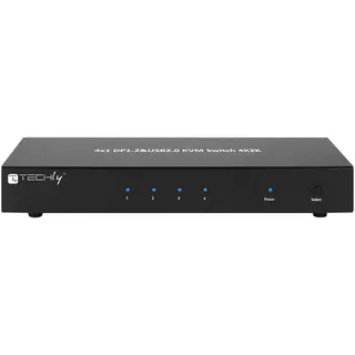 TECHLY 4 Port DisplayPort 1.2 KVM Switch with Hub and audio