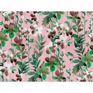 A.S. Création Livingwalls Fototapete Blumen Floral Grün Rosa Weiß 382731 The Wall 3,71 m x 2,80 m Wohnzimmer Küche Flur Esszimmer Büro