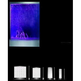Wassersäule wasserwand Wasserfall Led Luxus Design Einrichtung Metall Trennwand - Transparent