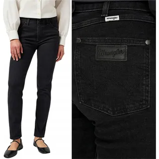 Wrangler PIPER Smokey tall schwarz Damen Denim Hose W30 L32 - Schwarz