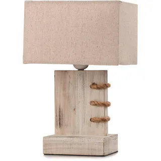 Xxxl Nachttischleuchte , Beige , Holz, Textil , 15x33x22 cm , Lampen & Leuchten, Leuchtenserien