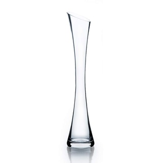 WGV Bud Vase, Höhe 40,6 x 36,8 cm, schräg Geschnittener offener Schnitt, 7,6 cm, klare Maria Glasvase, Blumen-Behälter für Hochzeit, Party, Event, Home Office Decor, 1 Stück