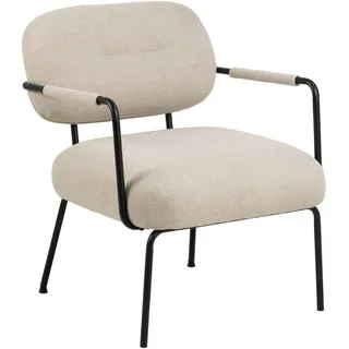 Armlehnstuhl , Beige , Metall, Textil , Rundrohr , 66x79.5x72 cm , Esszimmer, Stühle, Polsterstühle