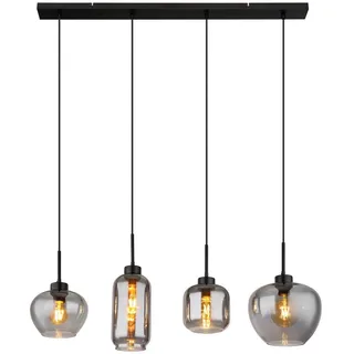 Globo Hängeleuchte , Schwarz , Metall, Kunststoff, Glas , 24x120x99.5 cm , Lampen & Leuchten, Leuchtenserien