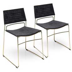 PLAYMOBIL 44180 Stuhl Hugo Schwarz Gold (2/Set), Einfarbig, One Size
