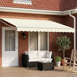 vidaXL Elektrische ausziehbare Markise Creme 5 x 3 m - Creme