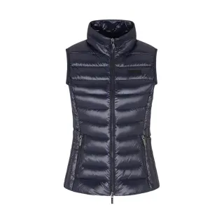 A|X Armani Exchange für Damen. XW001921AF18757UB100 Daunenweste mit horizontaler Steppung und marineblauem Stehkragen (XL), Lässig, Polyeste