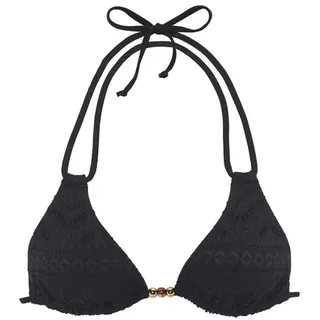 LASCANA Triangel-Bikini-Top »Omara« mit Lochstickerei, schwarz,