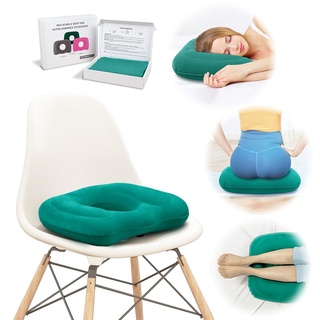 Inflatable Donut pillow, orthopädisches Sitzkissen für Zuhause, Büro oder Auto. Ideal bei Steißbein, Prostata, Ischias, Bettwunden, postpartaler Schwangerschaft und postoperativen Schmerzen.(Grün)