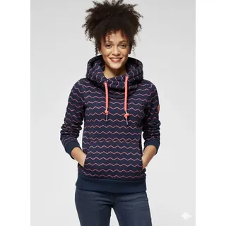 Ragwear Sweatshirt "GRIPY BOLD CHEVRON O", Hoodie mit hochschießendem Schalkragen mit Zierknopfbesatz, navy