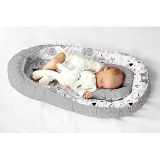 Multifunktionale Kuschelnest Babynest Kokon für Babys und Säuglinge, Nestchen, Reisebett, 100% Baumwolle, antiallergisch