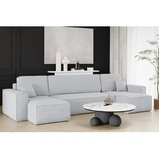 kaiser möbel Ecksofa mit schlaffunktion und bettkasten, Sofa U-form, Couch U-form BEST Cord Grau