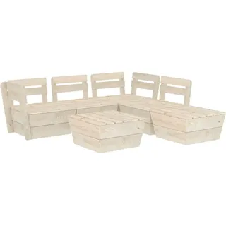 vidaXL Garten-Paletten-Lounge-Set 6-tlg. beige