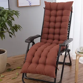 Generisch Liegestuhl Auflagen für Gartenliegen, Sonnenliege Auflage Relaxliegenauflage Schwungliege mit Lasche Tragbares Gepolstertes Relax für Terrasse Schaukstuhl Bank,Kaffee,48 * 165cm