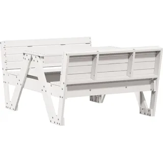 vidaXL Picknicktisch für Kinder Weiß 88x122x58 cm Massivholz Kiefer - Weiß